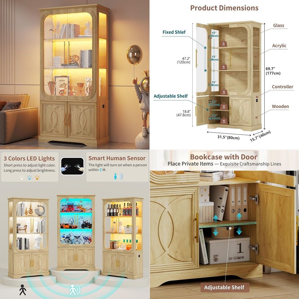 Glass Cabinet Display - Display Cabinet with Glass Doors and
