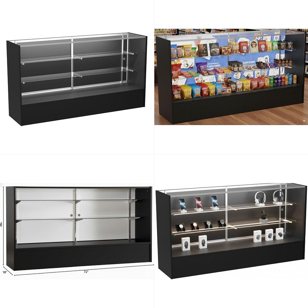 Glass Cabinet Display - Full Vision Display Cabinet 72 Glass