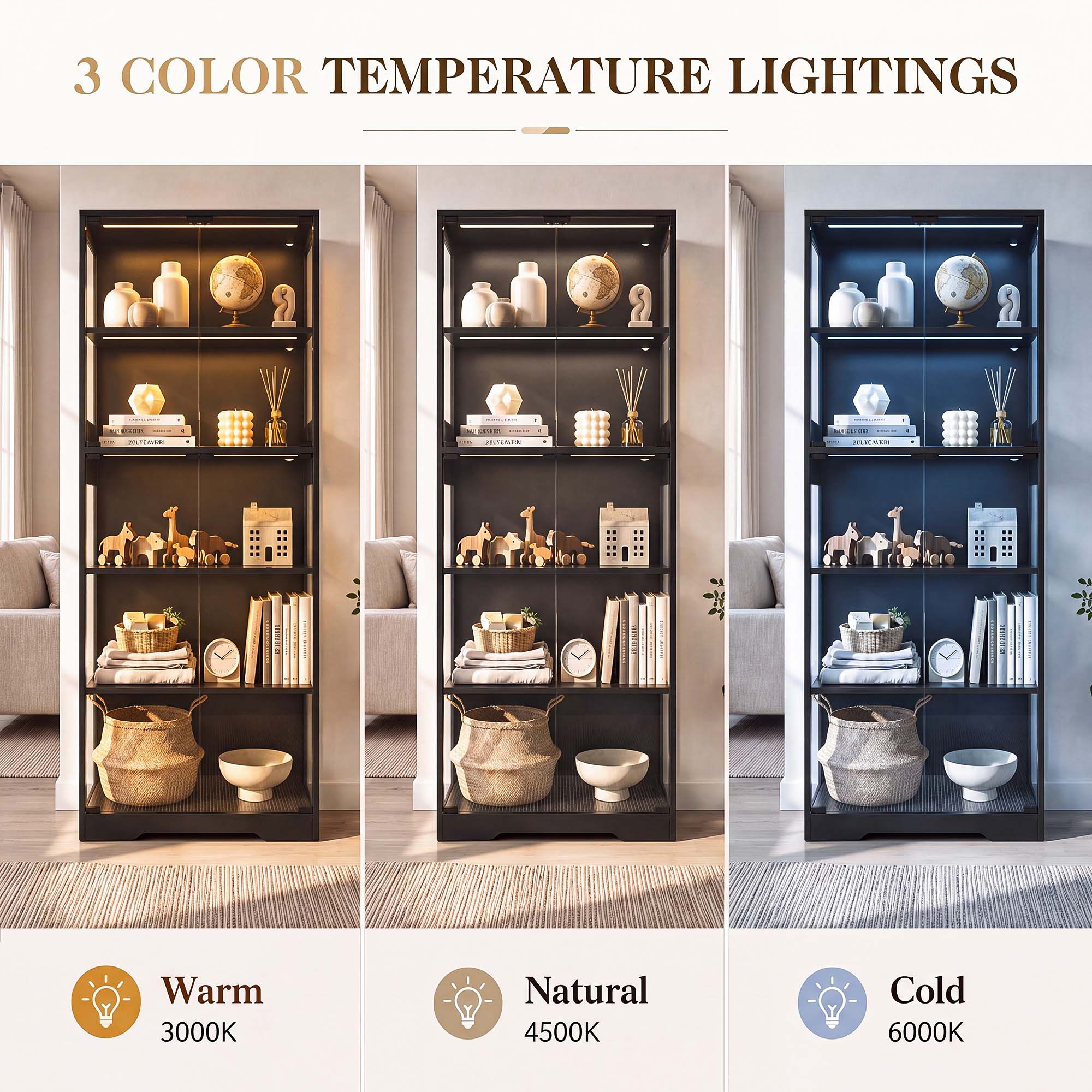 TCGBKAF 5‑Tier Display Cabinet - đánh giá và giá Glass Cabinet Display