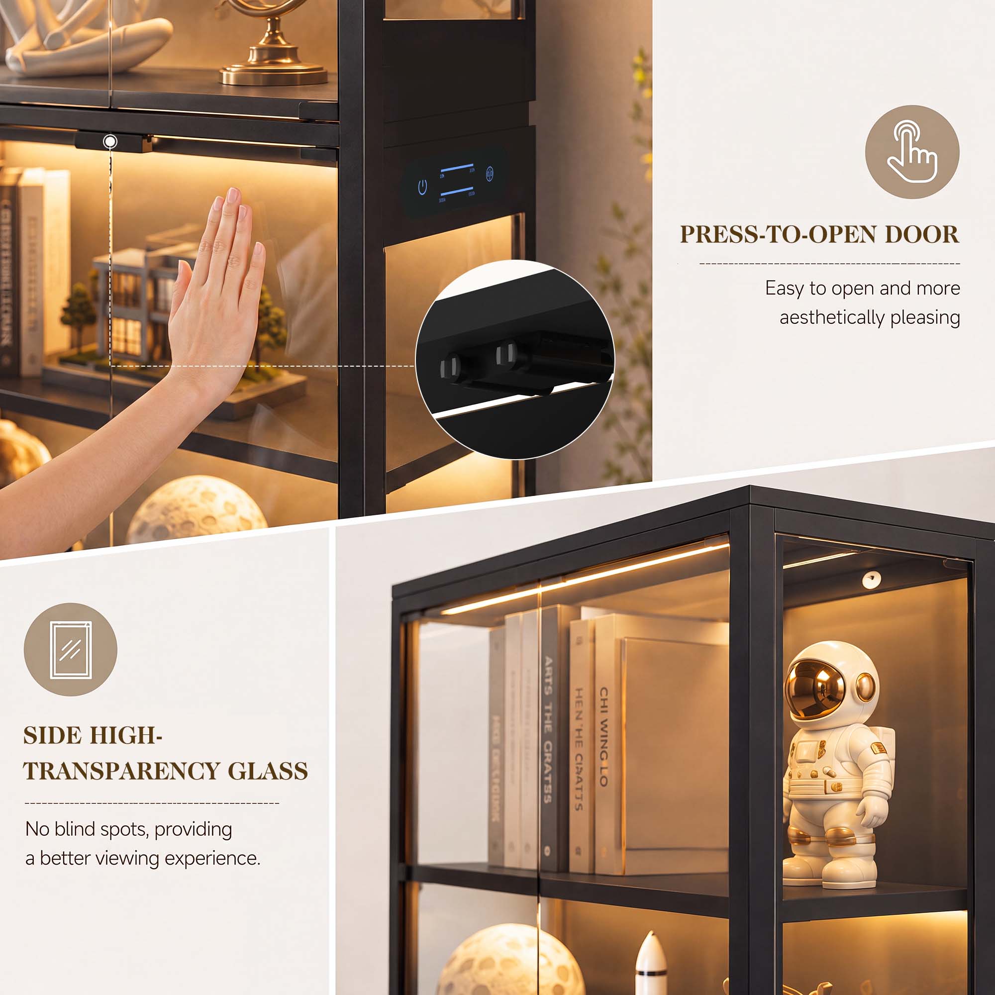 TCGBKAF 5‑Tier Display Cabinet - đánh giá và giá Glass Cabinet Display