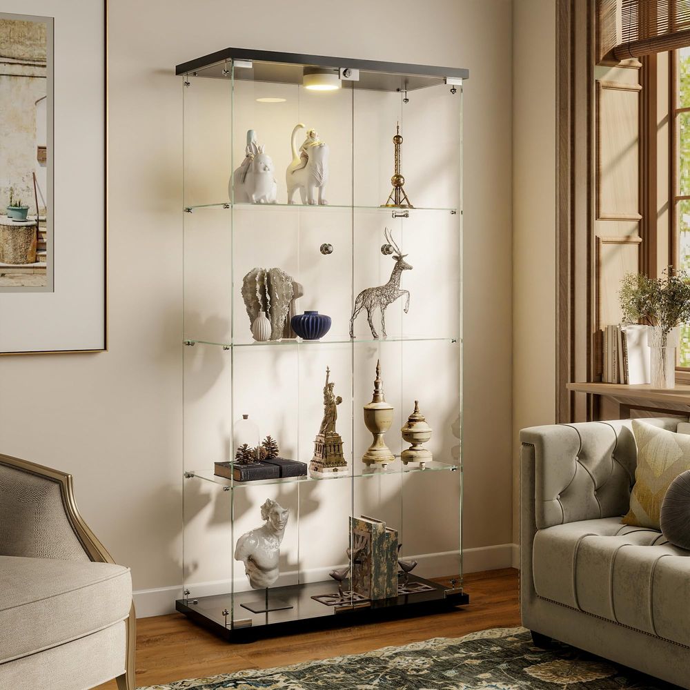 Display Cabinet with LED Light - đánh giá và giá Glass Cabinet Display