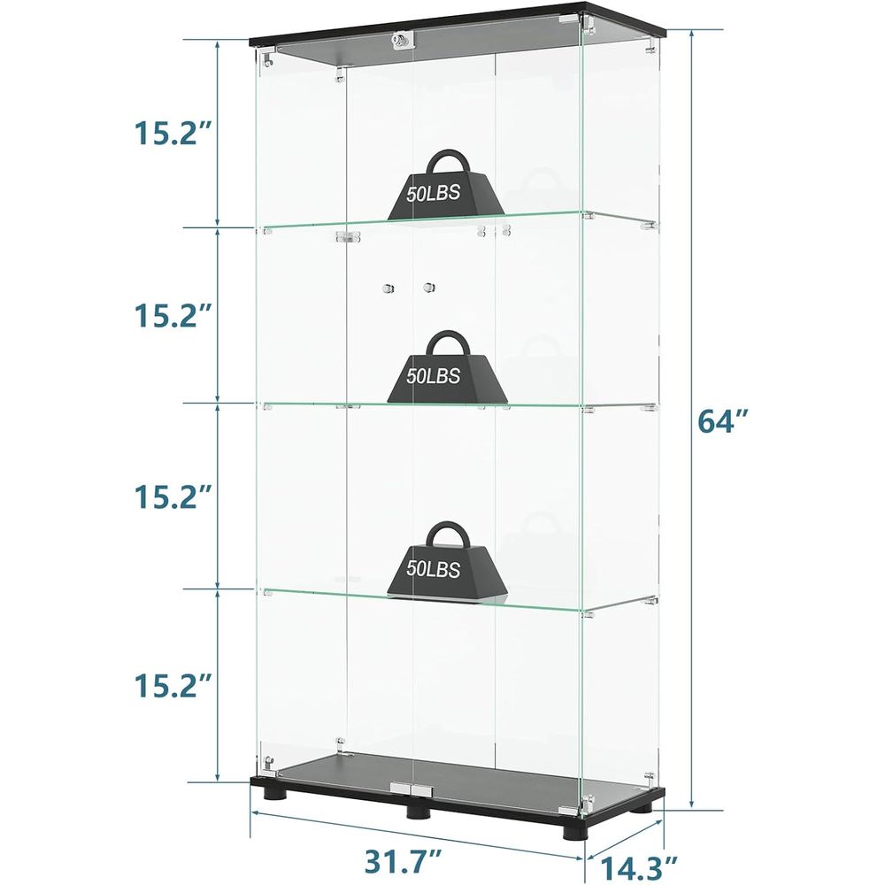 Glass Display Cabinet with 4-S - đánh giá và giá Glass Cabinet Display