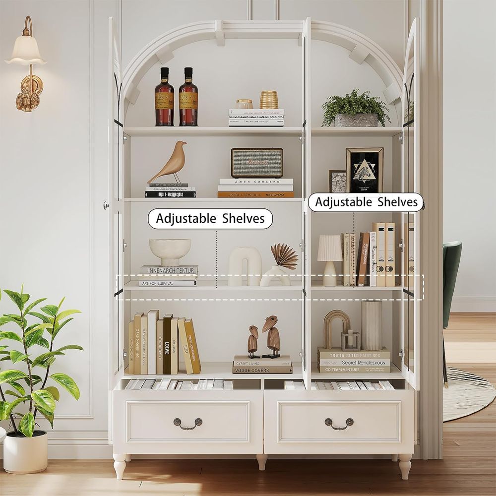 70.8'' Tall Arched Kitchen Pan - đánh giá và giá Glass Cabinet Display