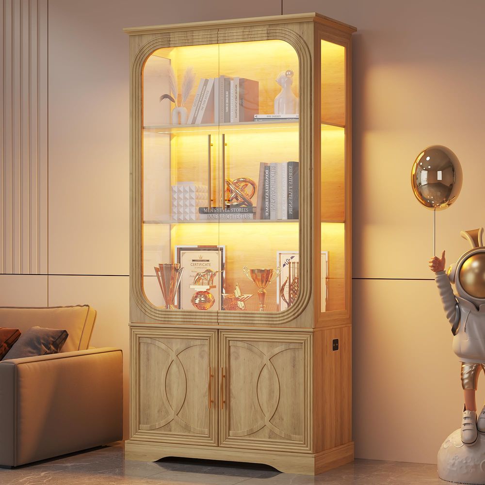 Display Cabinet with Glass Doo - đánh giá và giá Glass Cabinet Display