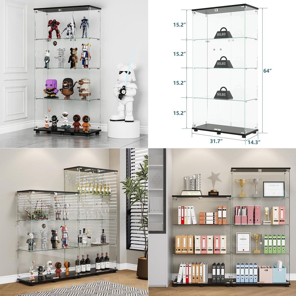 Display Cabinet with 4Shelf Do - đánh giá và giá Glass Cabinet Display