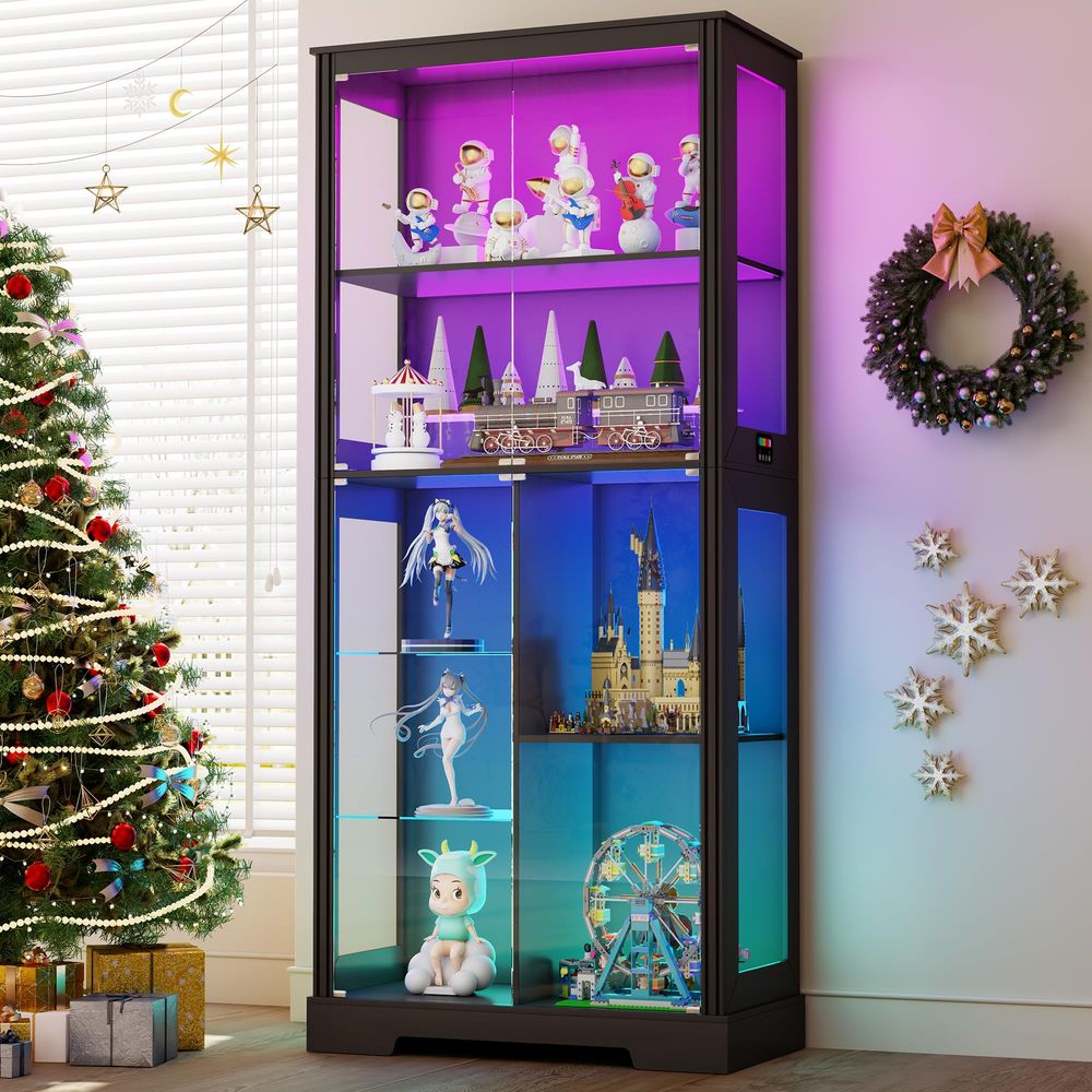 Lighted Corner Display Curio C - đánh giá và giá Glass Cabinet Display