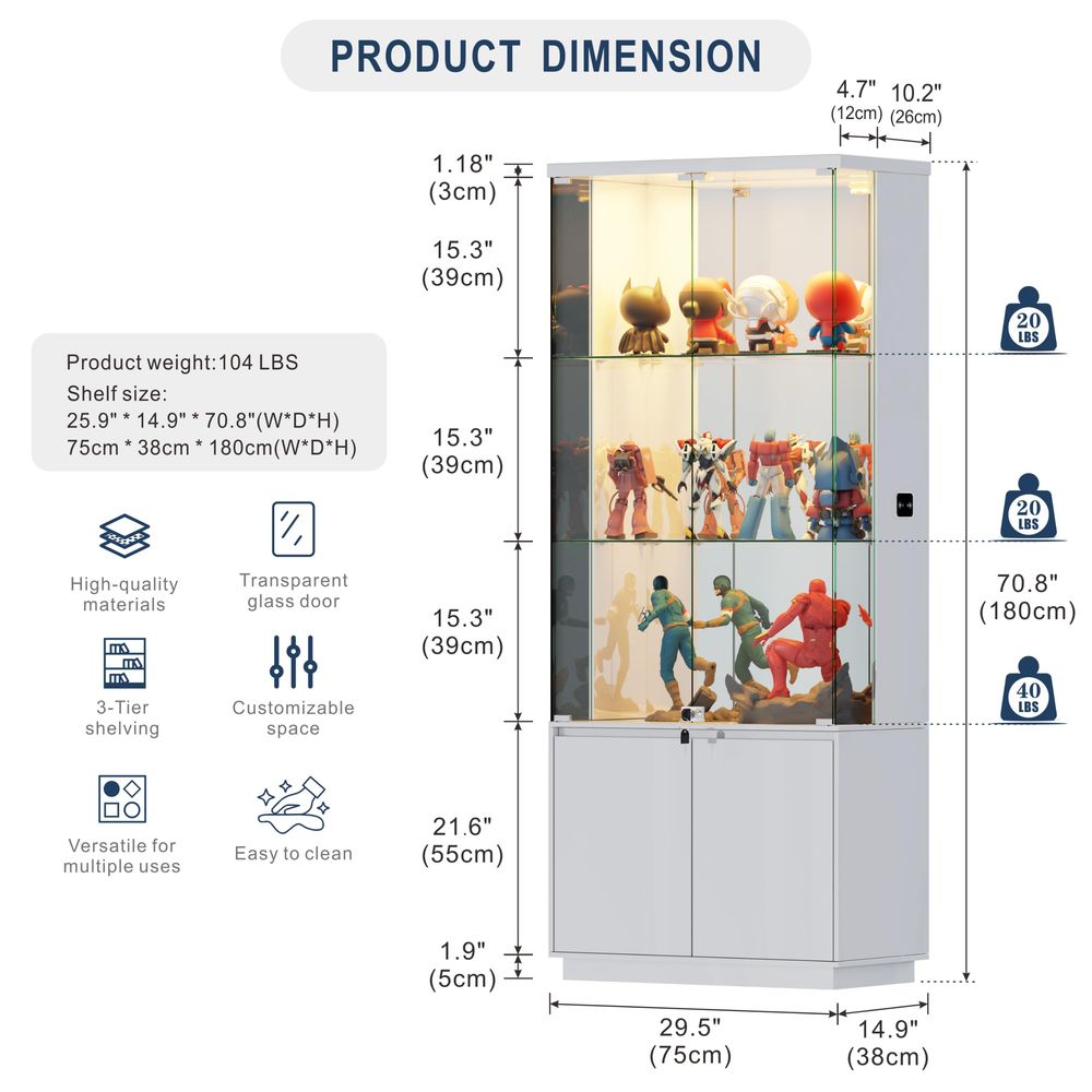 71 Display Cabinet with Glass  - đánh giá và giá Glass Cabinet Display