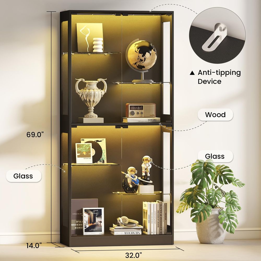 Display Cabinet with Glass Doo - đánh giá và giá Glass Cabinet Display